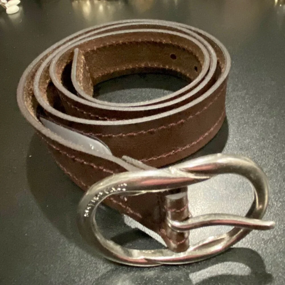 Men New Calvin Klein Jeans Minimalist Office Classic Brass Buckle Leather Belt L
